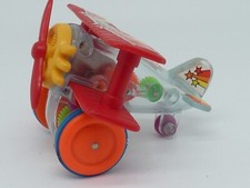 WINDUP ANCIENNE FIGURINE PLASTIQUE * AVION A HELICE