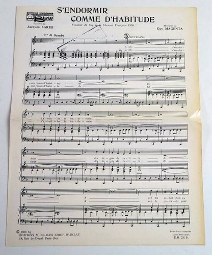 Partition vintage sheet music