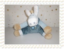Doudou Peluche Ane Paco  Bleu Beige Blanc Etoiles  Noukie's Noukies 20 cm