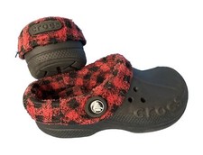Sabots Crocs Blitzen Lumberjack Plaid Lined Clog / Noir / 33-34 EUR / 2 M US/ J2