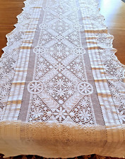 Rideau - début XXe en dentelle de coton - 180 cm x 56 cm