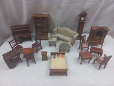 @@ LOT ANCIEN 18 MEUBLES BOIS MINIATURES MAISON POUPEE DINETTE DE MAITRISE TBE @