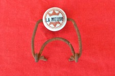 Ancien muselet, bouchon, capsule en porcelaine pour bouteille de bière LA MEUSE