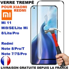 Verre Trempé Intégral Xiaomi Mi 11 10T Pro 9 SE 8 Lite Redmi Note 8T 7 Pro Vitre