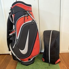 Sac de golf léger Nike rouge/noir sac de transport chariot caddy bag rare uti...
