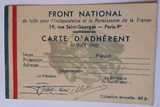 CARTE POLITIQUE COMMUNISME RÉSISTANCE FFI FRONT NATIONAL 1948 ORIGINAL