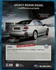 Publicité Papier - Voiture SUBARU LAGACY BOXER Diesel de 2009
