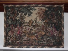 grande tapisserie murale scène de chasse à courre multiples couleurs