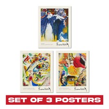 Lot de 3 affiches de peinture