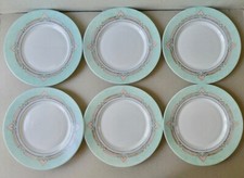 6 assiettes plates, décor