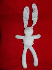Doudou Peluche Petit Bateau Lapin Bleu Imprimé Oiseau