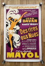 Affiche ancienne originale  cabaret « SPECTACLE MAYOL » - 1969