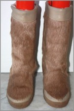 ISBA Boots Neige Compensées Vintage Fourrure Beige T 38 TBE