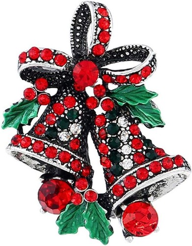 Christmas bells brooch - christmas,
