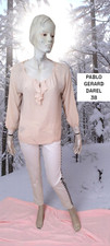 Pablo par Gerard Darel Taille 38 Blouse manches 3/4 beige en Soie chemise femme