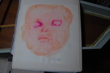 aquarelle originale LEONOR FINI 30x30cm étude de portrait