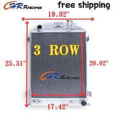 3 ROWS 62MM Aluminum Radiator for 1932 FORD HI-BOY Grill Shells CHEVY ENGINE V8