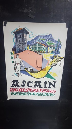 Affiche ascain pays basque - ascain,