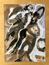 Frédéric Amblard, Art Brut, Huile Sur Papier