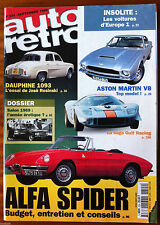 b)AUTO RETRO n°224; Alfa Spider/ Dauphine 1093/ Aston Martin V8/ Saga Gulf Racin