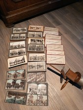 VISIONNEUSE STEREOSCOPIQUE TYPE  ET BOITES DE PHOTOS STEREOSCOPIQUES ANNEES 1900