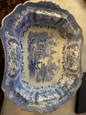 Plat Rectangulaire Faience Bordeaux David Johnston Déco À La Turc  Bleu 29 cm