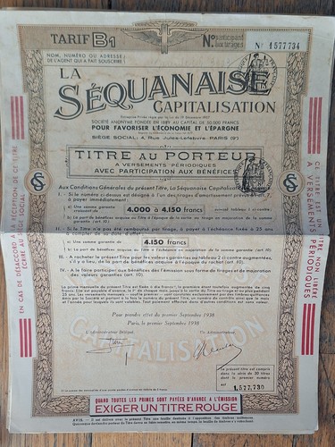 Titre porteur assurances la - titre, au