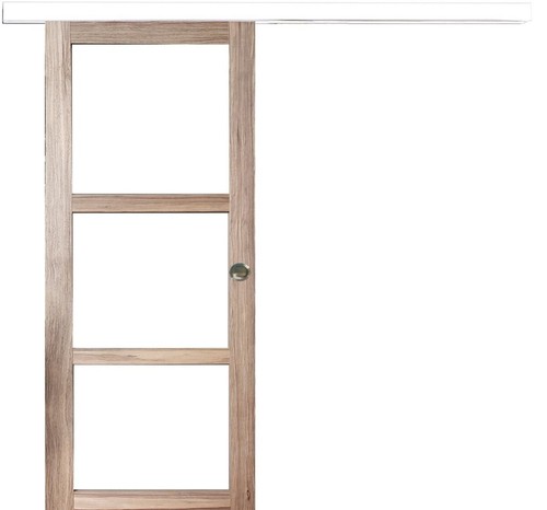 Porte coulissante bois frake - porte,