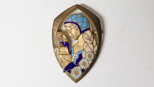 Ancienne broche émaillée - ancienne,