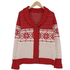 Pull Vintage Nordique Norvégien Rouge Fair Isle En Laine Pour Femmes Taille S