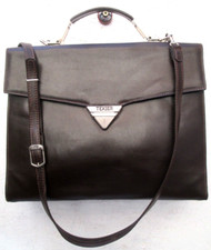 TEXIER cartable  cuir marron