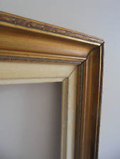 Ancien cadre bois doré stuc pour tableau 46 x 67,5 ou 42 x 63,5 cm avec marquise