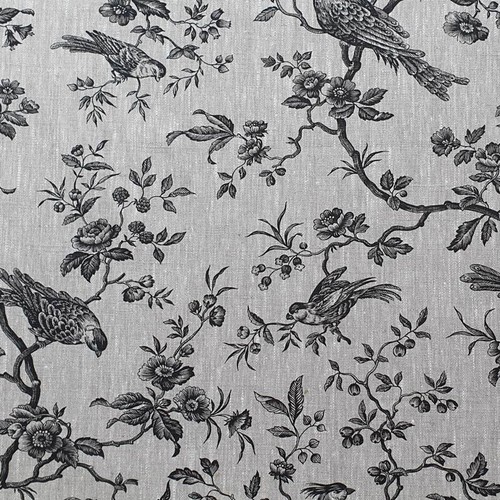 Toile lin mésanges - de,