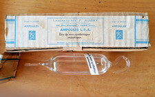 Très ancien flacon pour perfusion laboratoires AUBRY des années 1950 Boite 250*6
