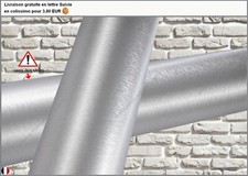 film vinyle aluminium brossé argent thermoformable adhésif covering 20cm x 30cm