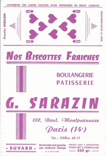 Buvard biscottes sarazin - biscottes,
