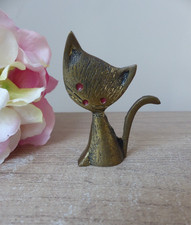 Figurine Chat en Laiton Doré