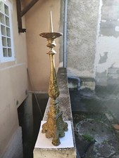 Bougeoir pic-cierge d'église en LAITON 19E