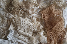 Lot anciennes dentelles aux fuseaux guipure crochet mercerie mode