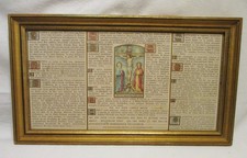 CANONS D'AUTEL  ANCIEN Cadre en bois doré  19ème  latin mass altar cards framed