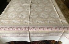 NAPPE BEAUVILLE  RIBEAUVILLE FEUILLES DE VIGNE BEIGE BLANC 