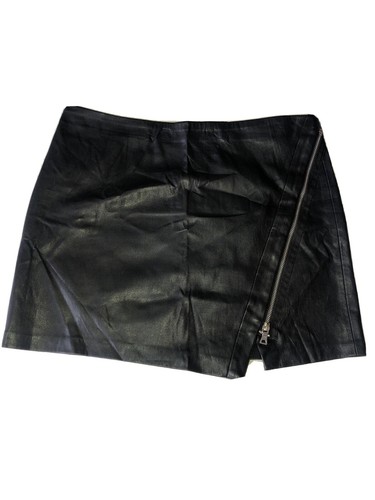 Mini jupe cuir zara taille - cuir,