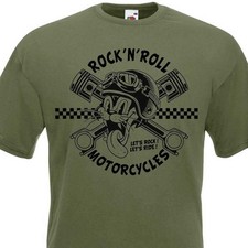 T-shirt ROCK'N'ROLL MOTORCYCLES - Ride Rider Biker Café Racer Rockers Rockabilly