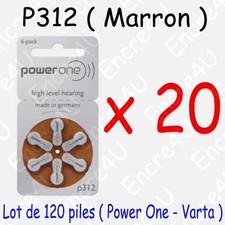 120 piles auditives MARRON P312 ( = 20 blisters )