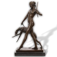 Statuette en bronze Diana chien après McCartan style antique statue réplique