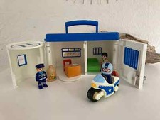 21⚜️ Jouet Playmobil 123 Commissariat de Police Transportable Réf 9382 Complet