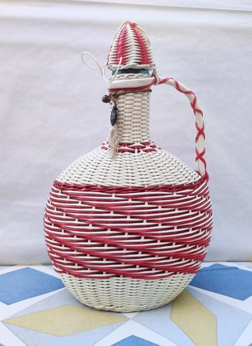 Ancienne bouteille scoubidou - bouteille,