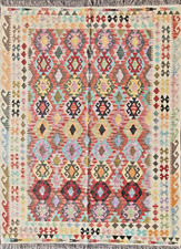 Tapis kilim en laine tissé à la main style ancien 190 x 275 cm