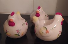 3 coquetiers poules en Céramique