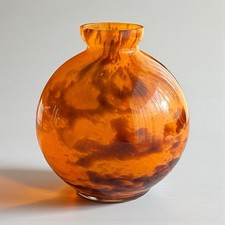 Vase en verre soufflé marbré